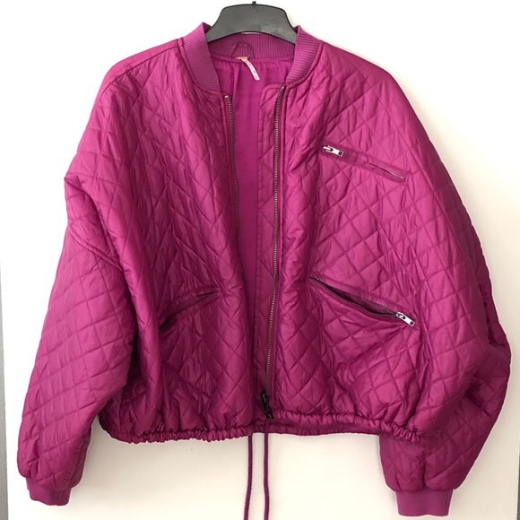 Free People Quilted Bomber Jacket NWOT - Picture 2 of 7